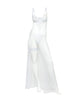 Încărcați imaginea în vizualizatorul Galerie, Livia Dot Mesh &amp; Lace Underwire Gown &amp; Garter 2 pc Set - White 1X/2X
