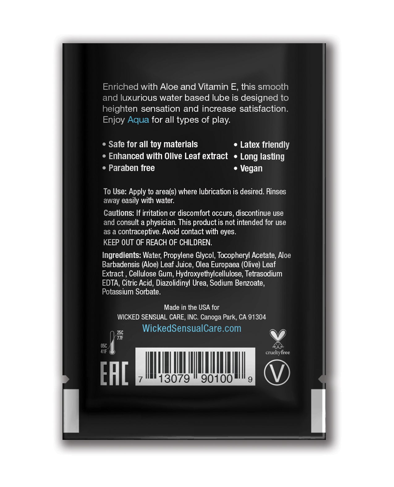 Wicked Sensual Care Aqua Λιπαντικό με Βάση το Νερό - 0,1 ουγγιά Άοσμο