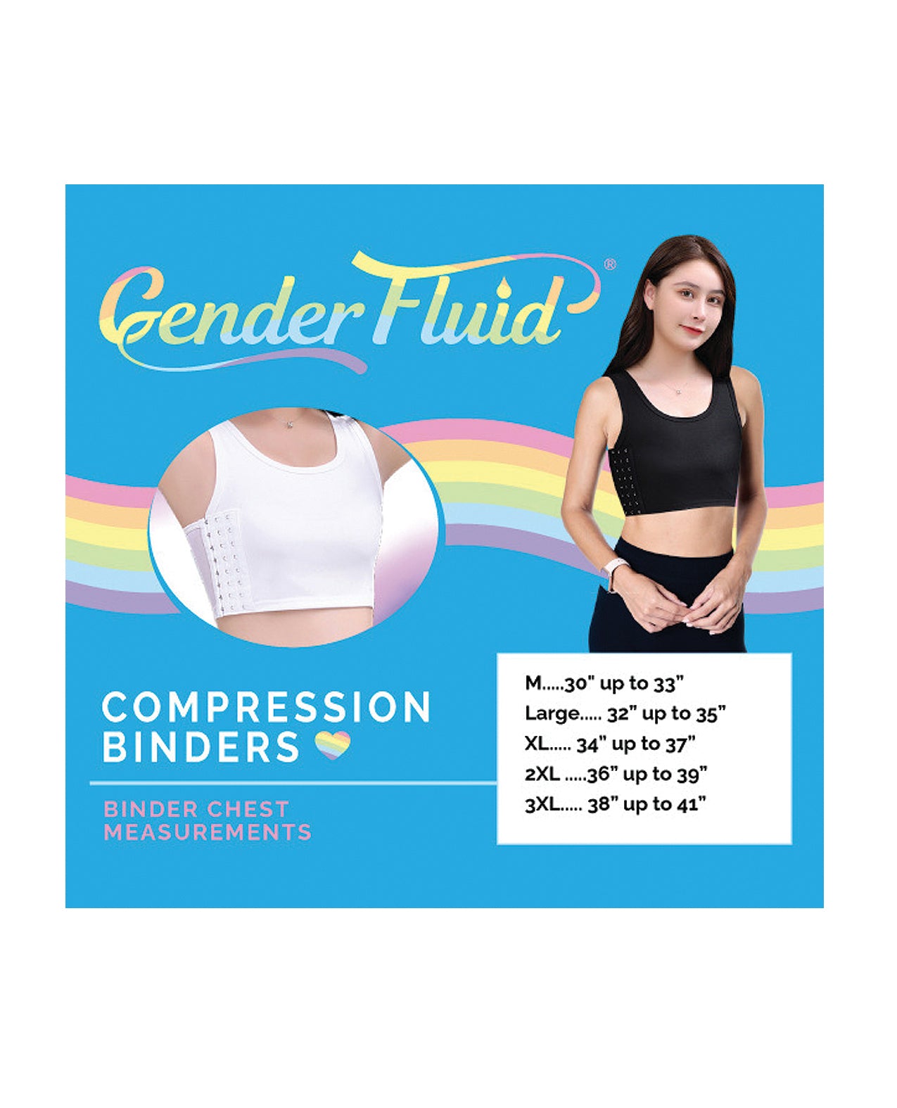 Gender Fluid Chest Compression Binder - L Black