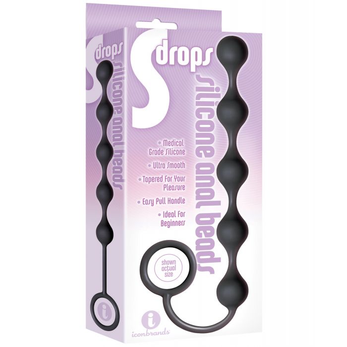 Les perles anales en silicone The 9's S Drops - Noir