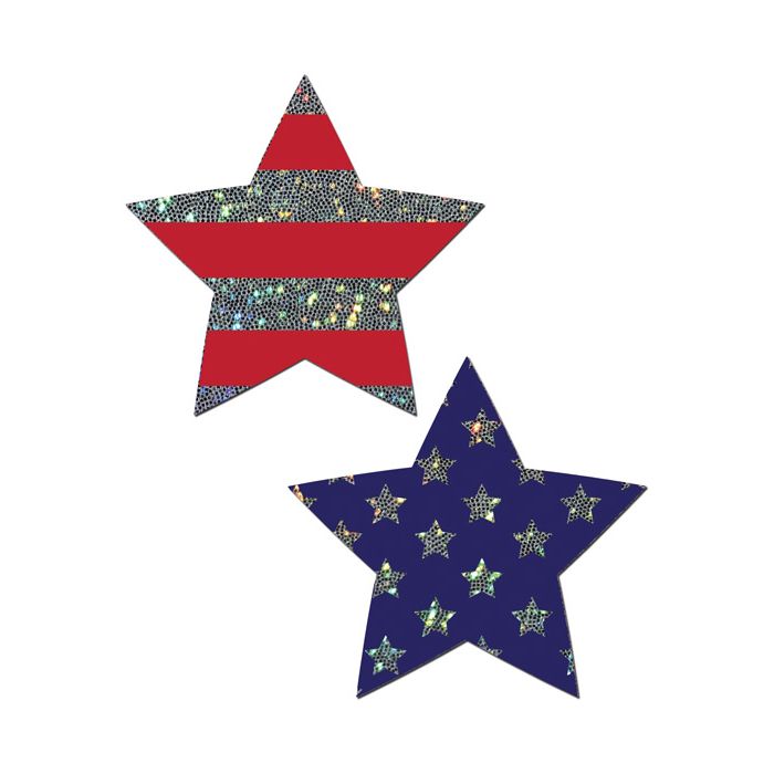 Pastease Glitter Patriotic Star - Red/Blue O/S