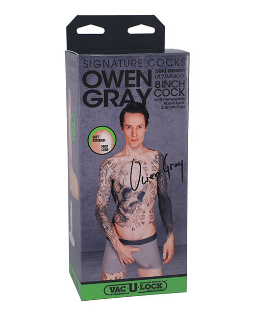 Ultraskyn 8 Inch Cock With Removable Vac U Lock Suction Cup Owen Grey