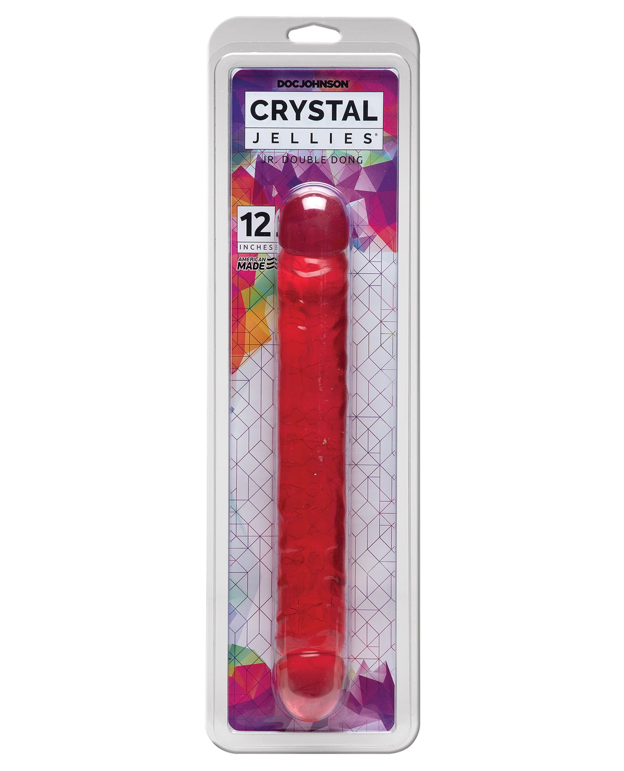 Crystal Jellies 12" Jr. Doble Dong - Rosa