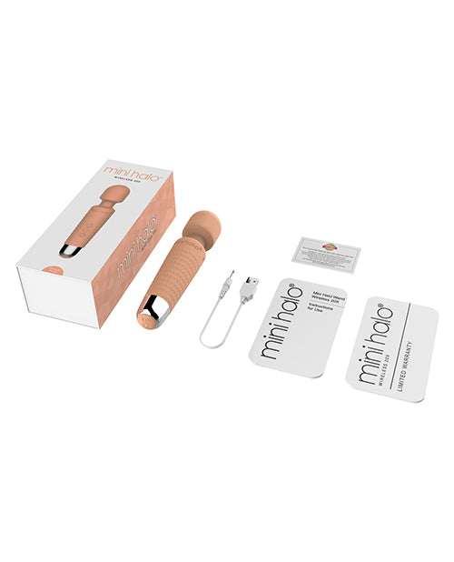 Mini Halo Wireless 20x Wand Peach Fuzz by Voodoo Toys Silicone Rechargeable