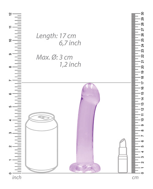 Shots RealRock Krystalklar 7" Dildo - Lilla