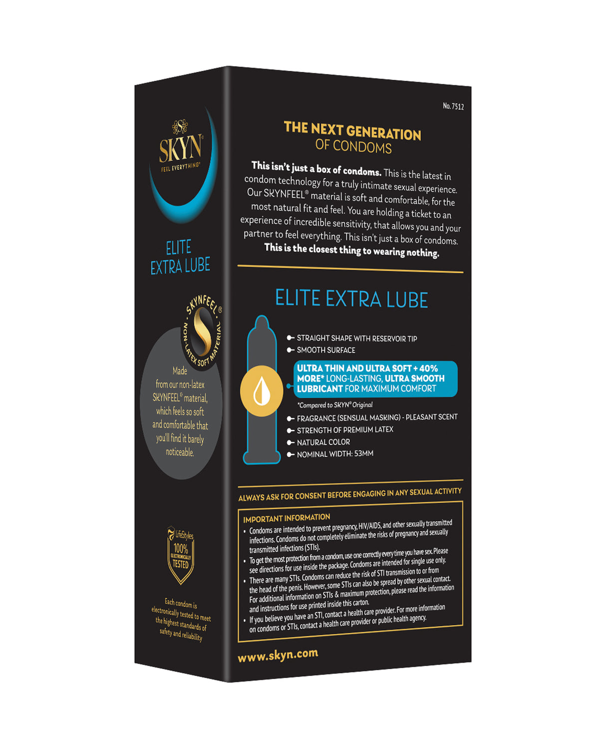 Condones Lifestyles SKYN Elite Extra Lubricados - Caja de 12