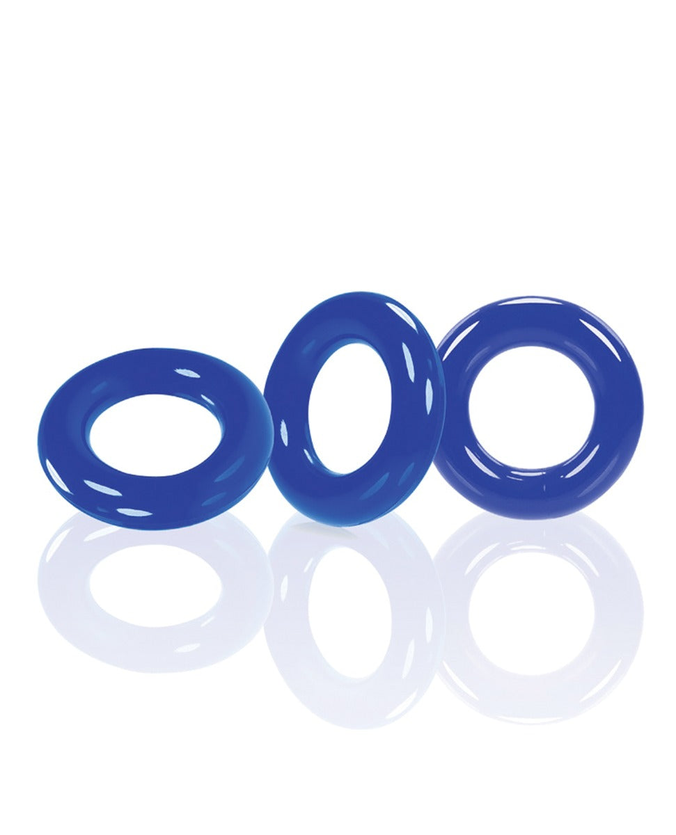 Oxballs Willy Rings Blue 3 Pack Cock Rings For Stacking And Tightening