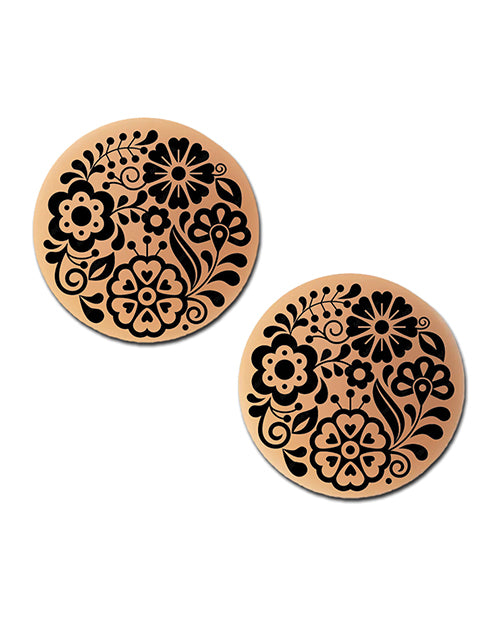 Pastease HALOS Silicone Floral Nipple Covers w/Travel Box - Bloom A-C Cup 10 or More Uses