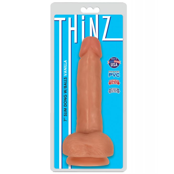 Curve Toys Thinz 7" Slim Dong w/Balls - Vanilla