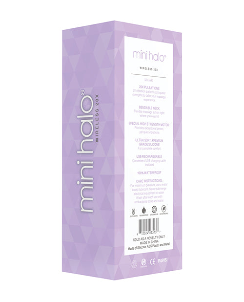 Voodoo Toys Mini Halo Wireless 20 Vibration Patterns Wand Lilac Bendable Neck