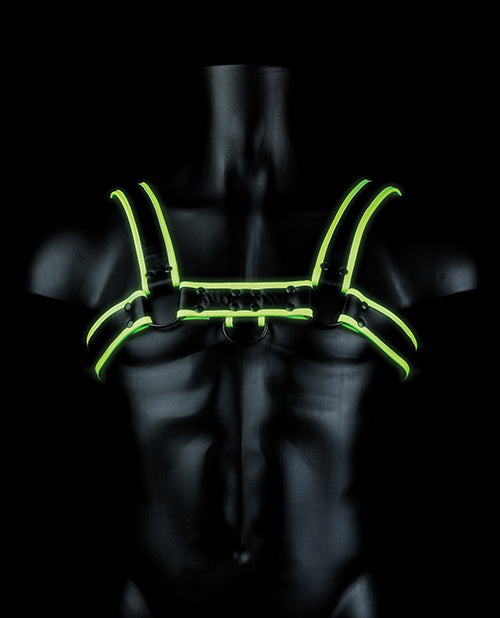 Load image into Gallery viewer, Shots Ouch Chest Bulldog Harness - Glow in the Dark L/XL

