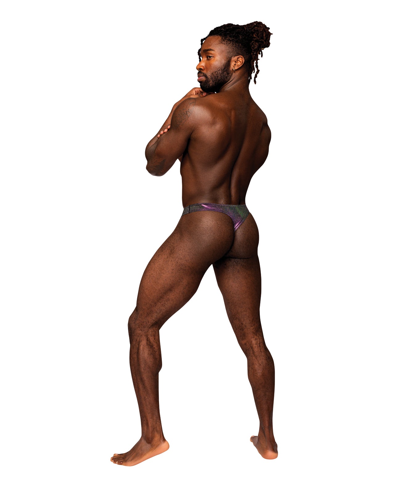 Hocus Pocus Stretch Poly Spandex Uplift Bong Thong Purple S/M