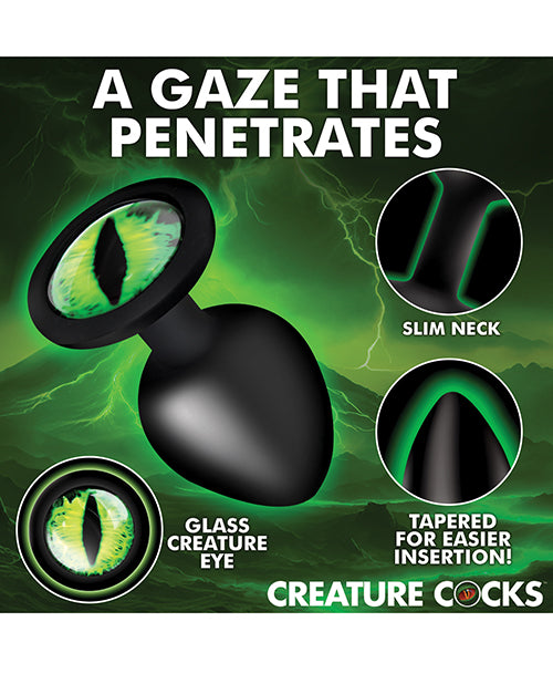 Creature Eye Green Eye Silicone Butt Plug Large Cat Eye Design
