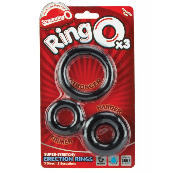 Screaming O RingO - Black Pack of 3