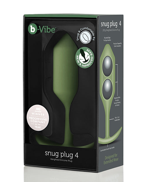 BVibe Weighted Snug Plug 4 256 g Army Body Safe Silicone
