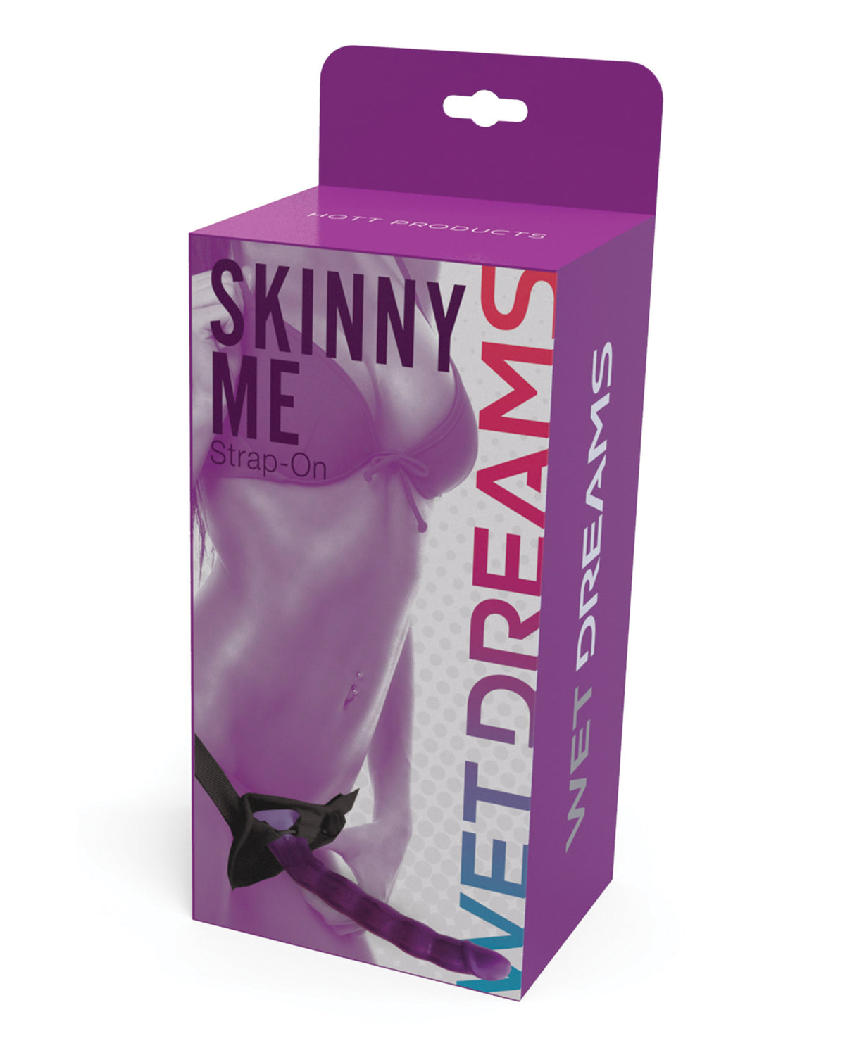 Wet Dreams Skinny Me 7" Strap on med sele - Lila