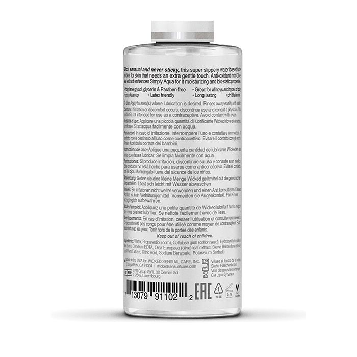 Wicked Sensual Care Simply Aqua Waterbased Lubricant 2.3 Oz