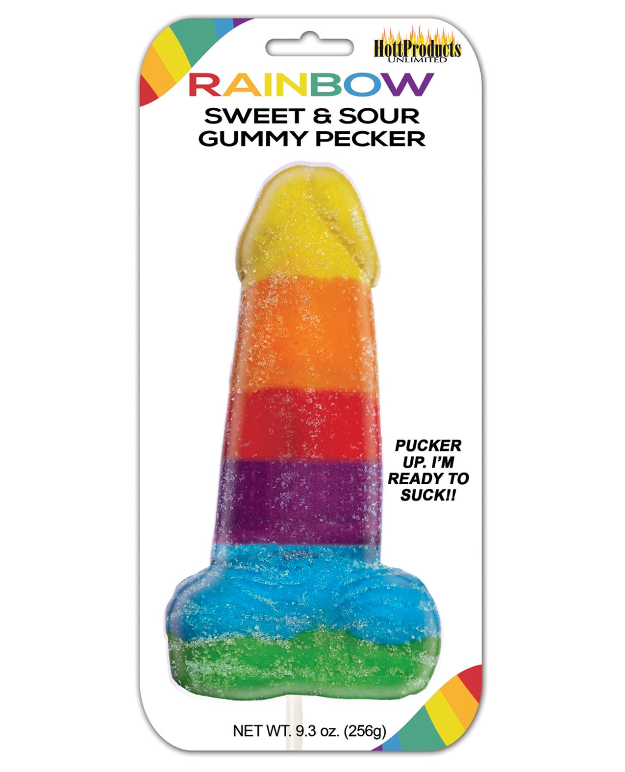 Paleta gigante de gomita dulce y ácida Rainbow