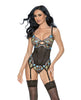 Lataa kuva gallerian katseluohjelmaan, Twilight Garden Underwire Bustier w/G-String Black X-Large
