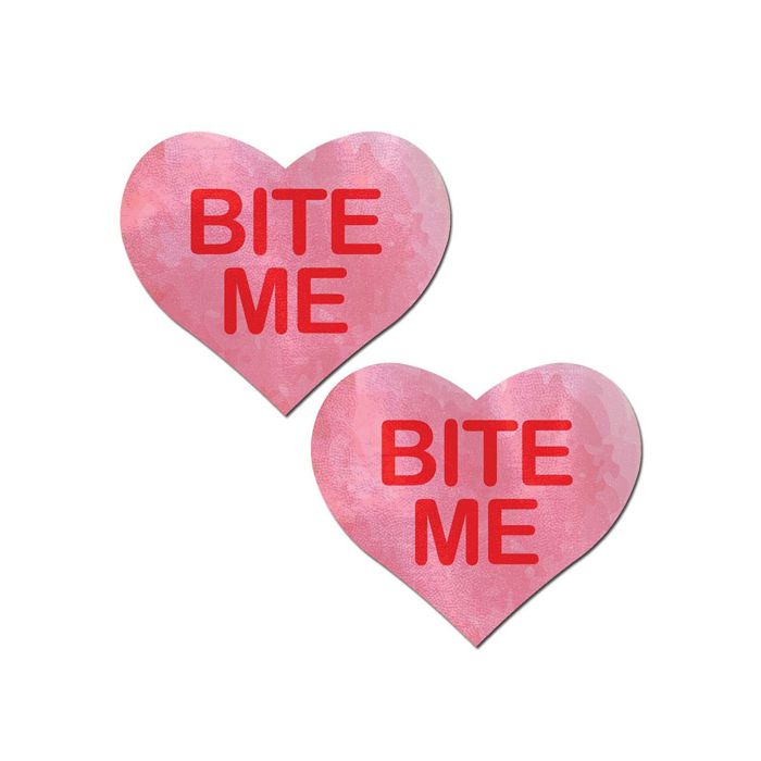 Pastease Bite Me Pasties en forme de cœur Rose Rouge Taille Unique Ensemble