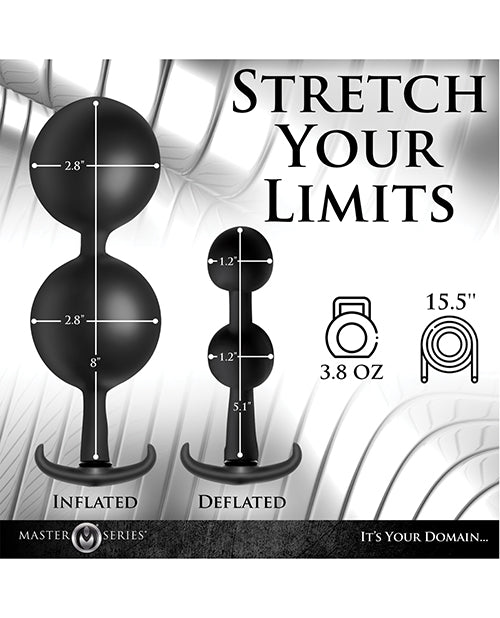 Master Series Ass Rattler Weighted Inflatable Silicone Anal Plug - Black