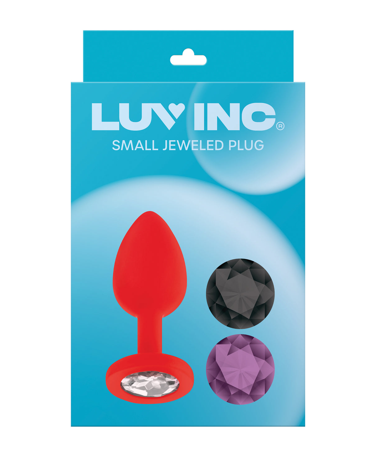 Luv Inc Jeweled Silicone Butt Plug With Three Stones Small Red