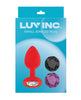 Load image into Gallery viewer, Luv Inc Jeweled Silicone Butt Plug With Three Stones Small Red
