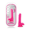 Ladda bilden i Galleri Viewer, Blush Neo 6 Inch Dual Density Dildo With Balls Neon Pink Harness Compatible

