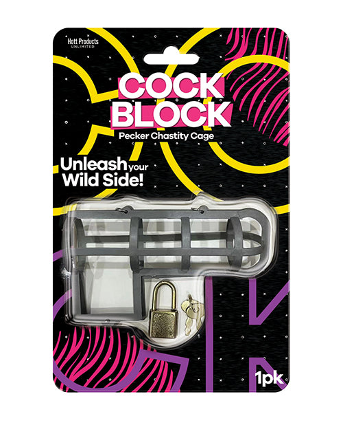 Cock Block Chastity Cage With Lock And Key One Size Fits All