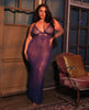 Load image into Gallery viewer, Katana Mesh &amp; Eyelash Lace Gown - Purple 1X/2X

