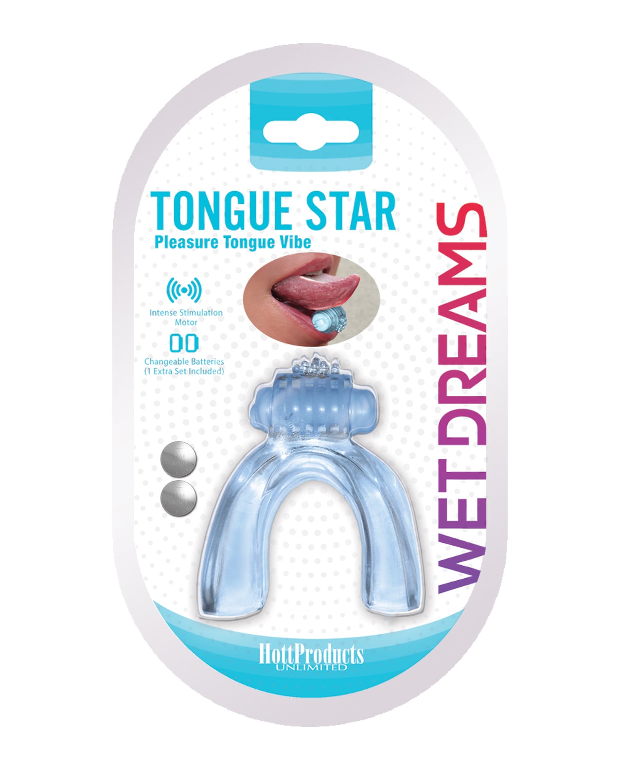 Wet Dreams Tongue Star Vibe Blue Oral Pleasure Stimulator