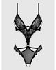 Φόρτωση εικόνας στο πρόγραμμα προβολής Gallery, Nadia Lace &amp; Mesh Cutout Teddy - Black LG
