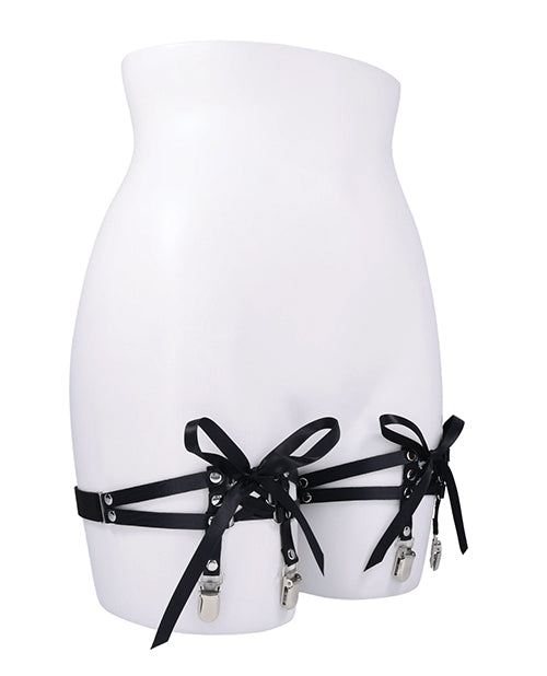 Sex And Mischief Laced Up Garters With Lace Up Corset Design