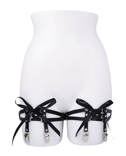Sex And Mischief Laced Up Garters With Lace Up Corset Design
