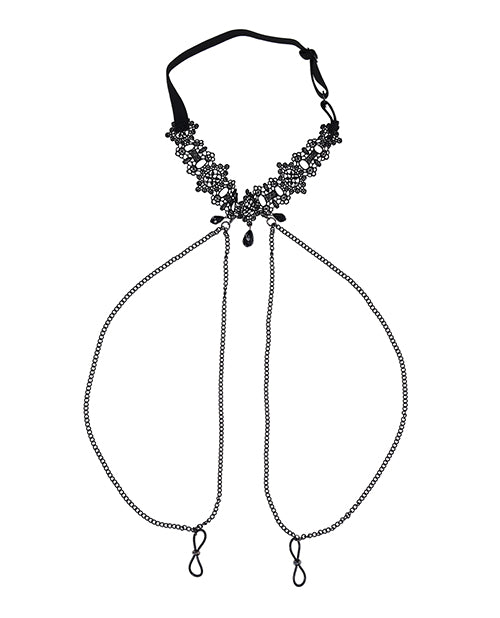 Load image into Gallery viewer, Sex And Mischief Lace Collar With Nipple Ties And Adjustable Back
