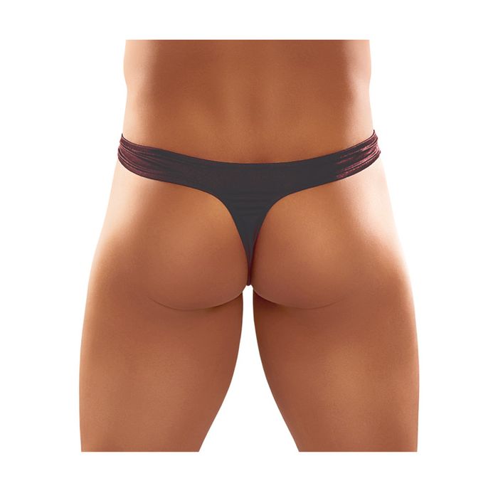 Satin Bong G-streng Sort L XL Ultra Blød Nylon Komfort Pasform