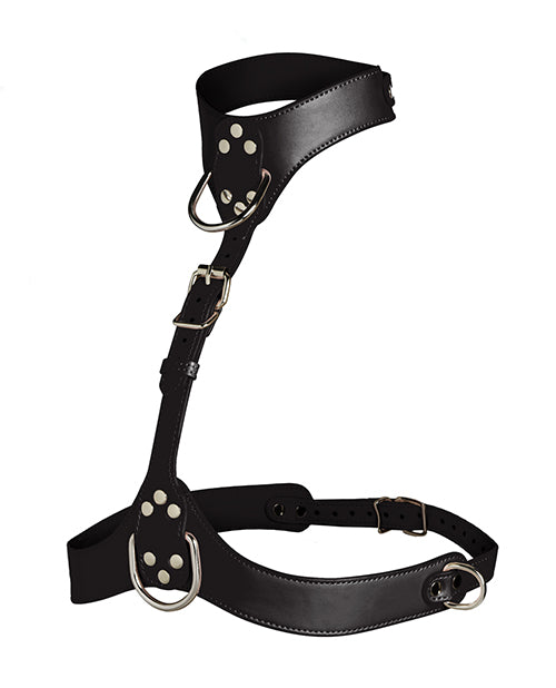 Vixen Black Chest Harness With Adjustable Vegan Leather Collar