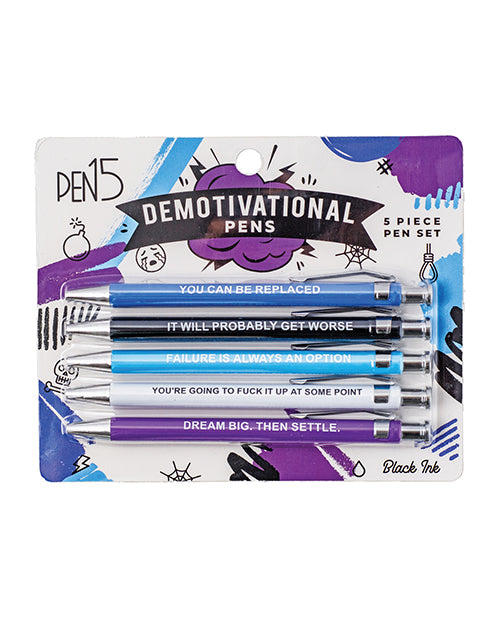 Wood Rocket Demotivational Pens 5 Pack Funny Office Gag Gift For Coworkers