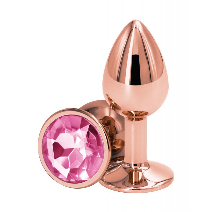 Rear Assets Rose Gold Small Aluminum Anal Toy Pink Body Safe Chrome Plated