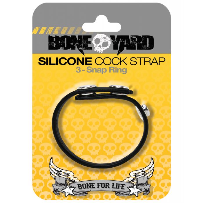 Boneyard Cock Strap Black Medical Grade Silicone Ring