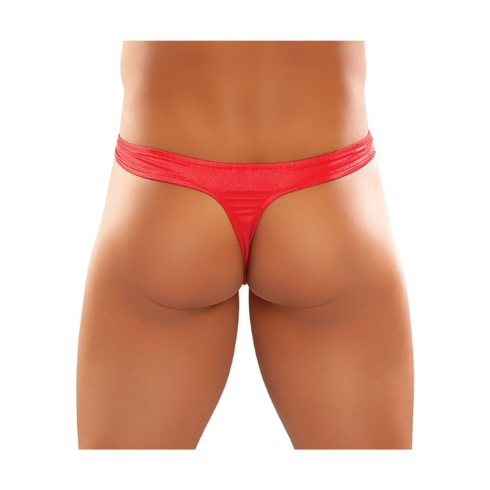 Male Power Red Satin Bong Thong Mens Underwear Small Medium