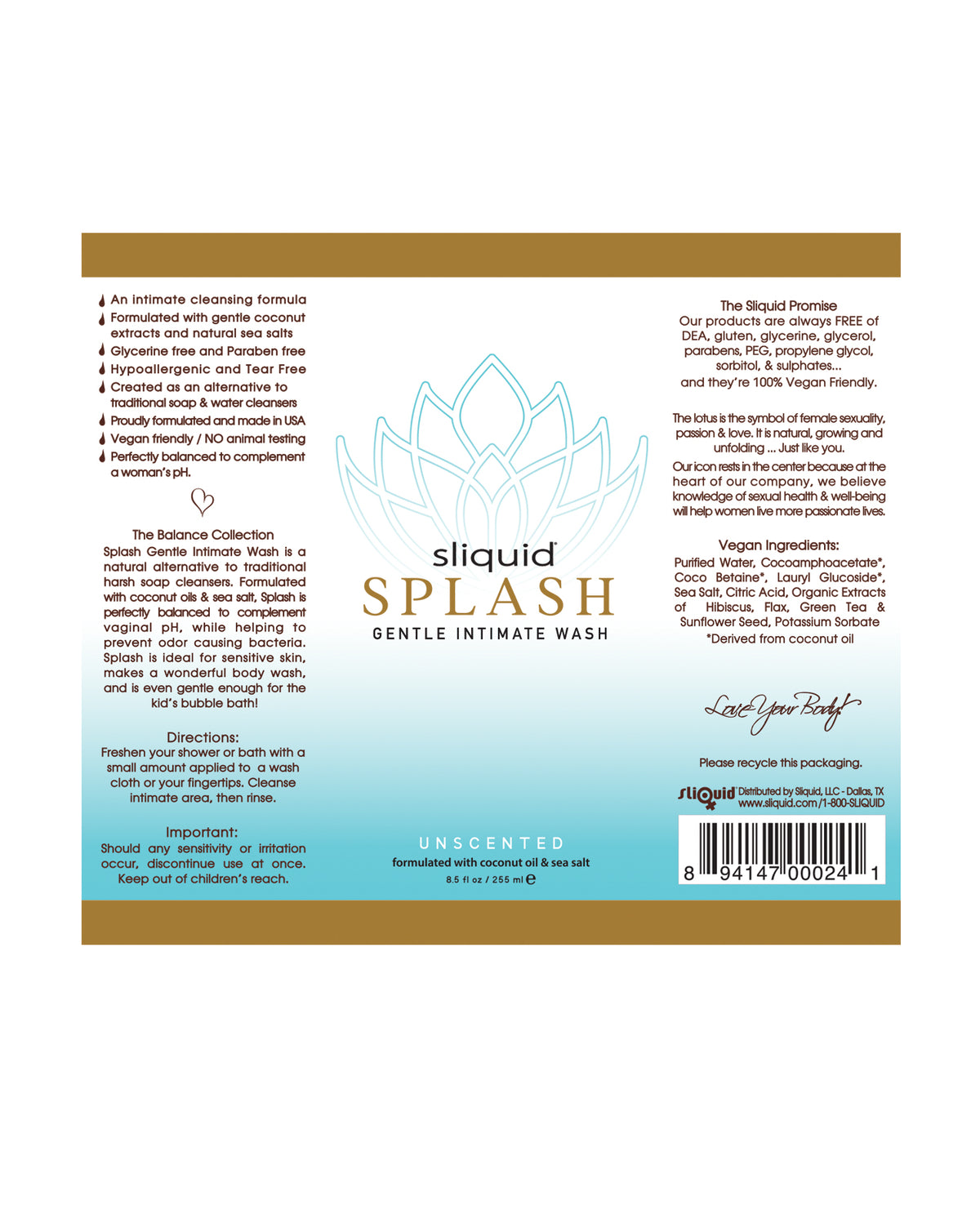 Sliquid Splash Γυναικείο Αφρόλουτρο - 8.5 oz Άοσμο