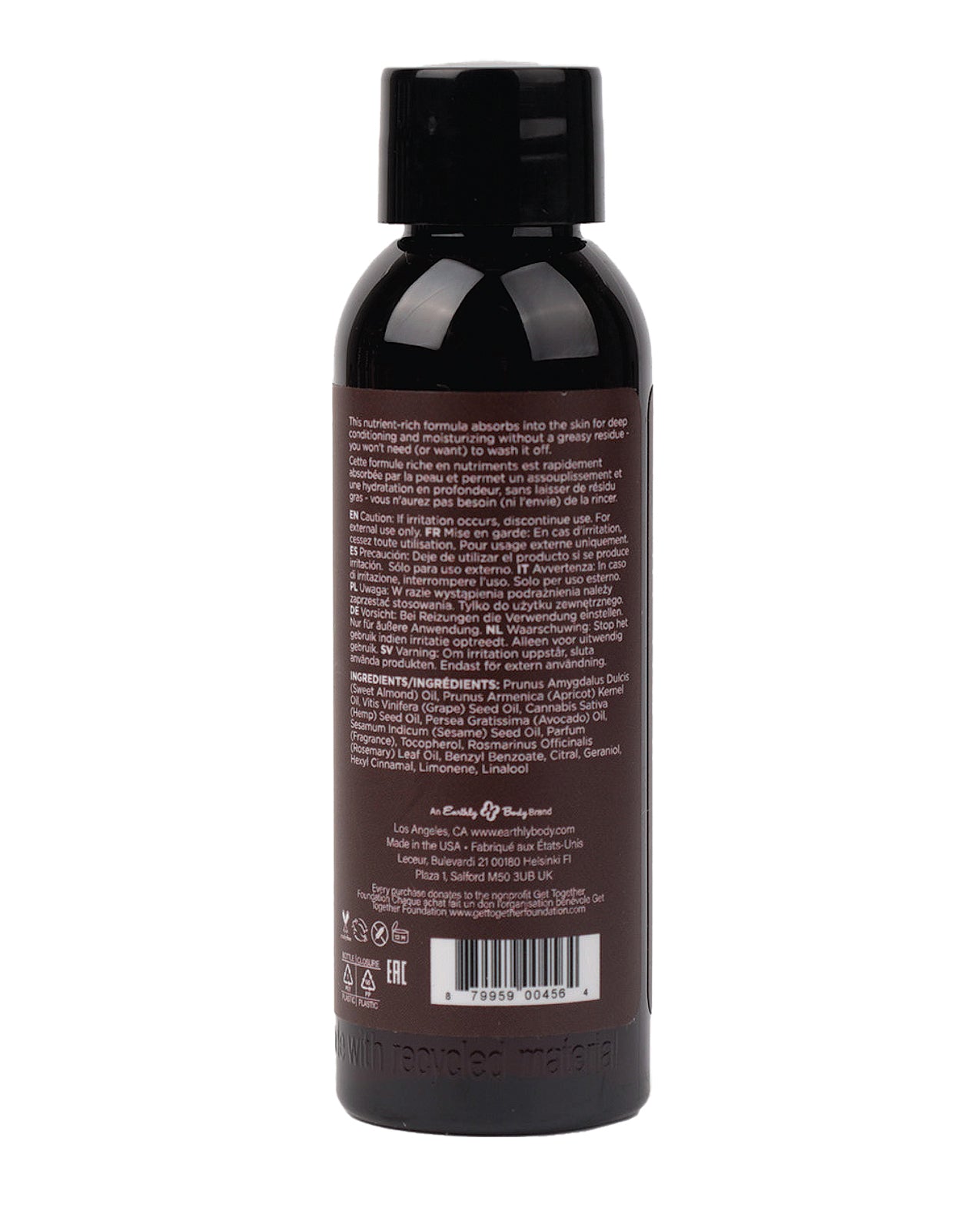 Olio da Massaggio e per il Corpo Earthly Body - 2 oz Naked in the Woods