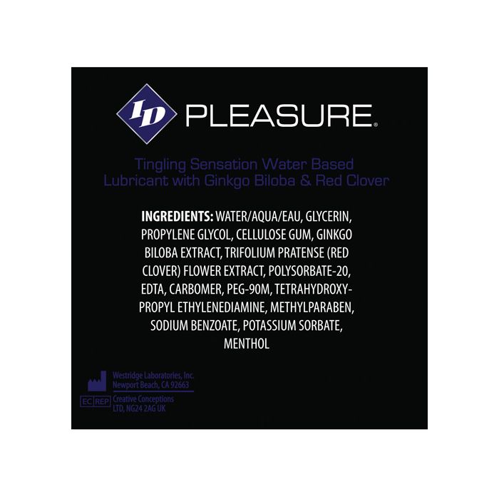 Lubricante Estimulante a Base de Agua ID Pleasure - Tubo de 12 ml