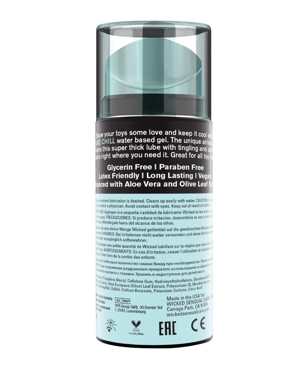 Lubrificante Refrescante à Base de Água Wicked Sensual Care Toy Love Chill - 3.3 oz