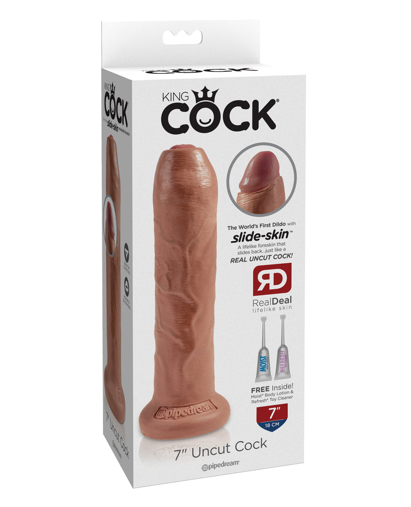 Load image into Gallery viewer, King Cock 7&quot; Uncut Dildo - Tan
