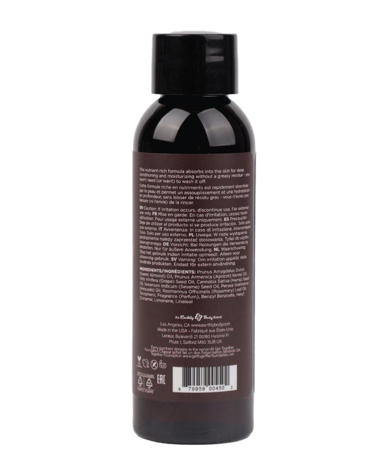 Huile de massage et pour le corps Earthly Body - 2 oz Dreamsicle