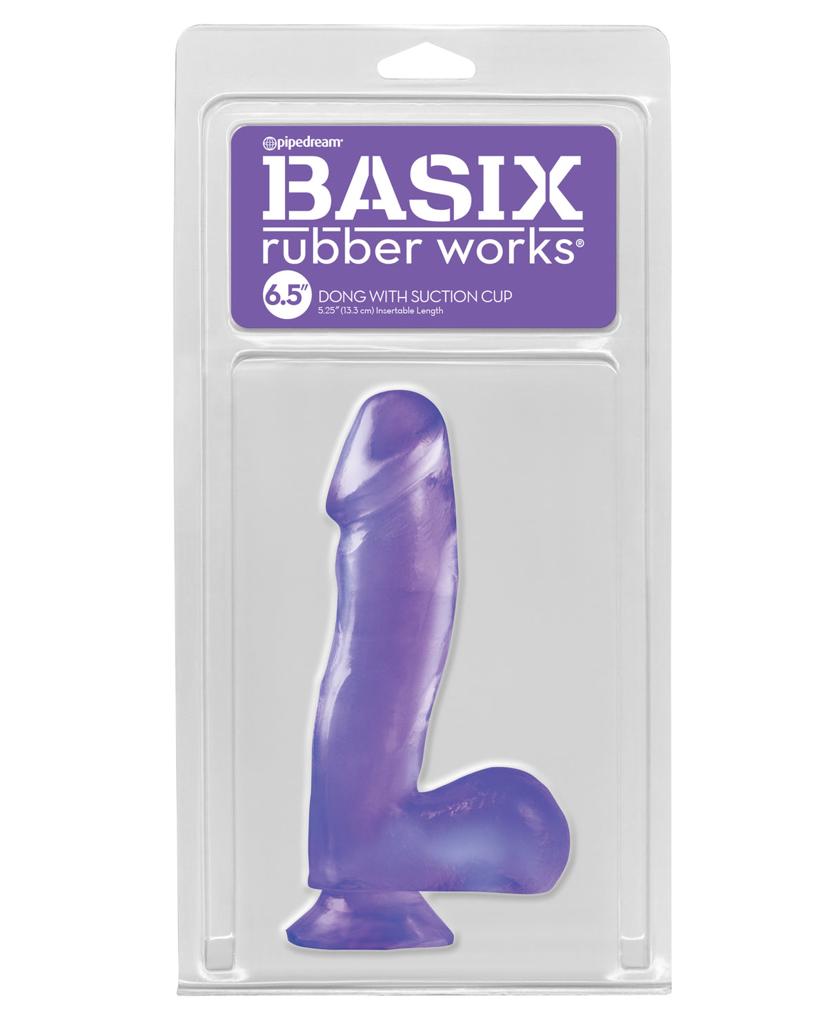 Basix Rubber Works 6.5" Dong med sugkopp - Lila