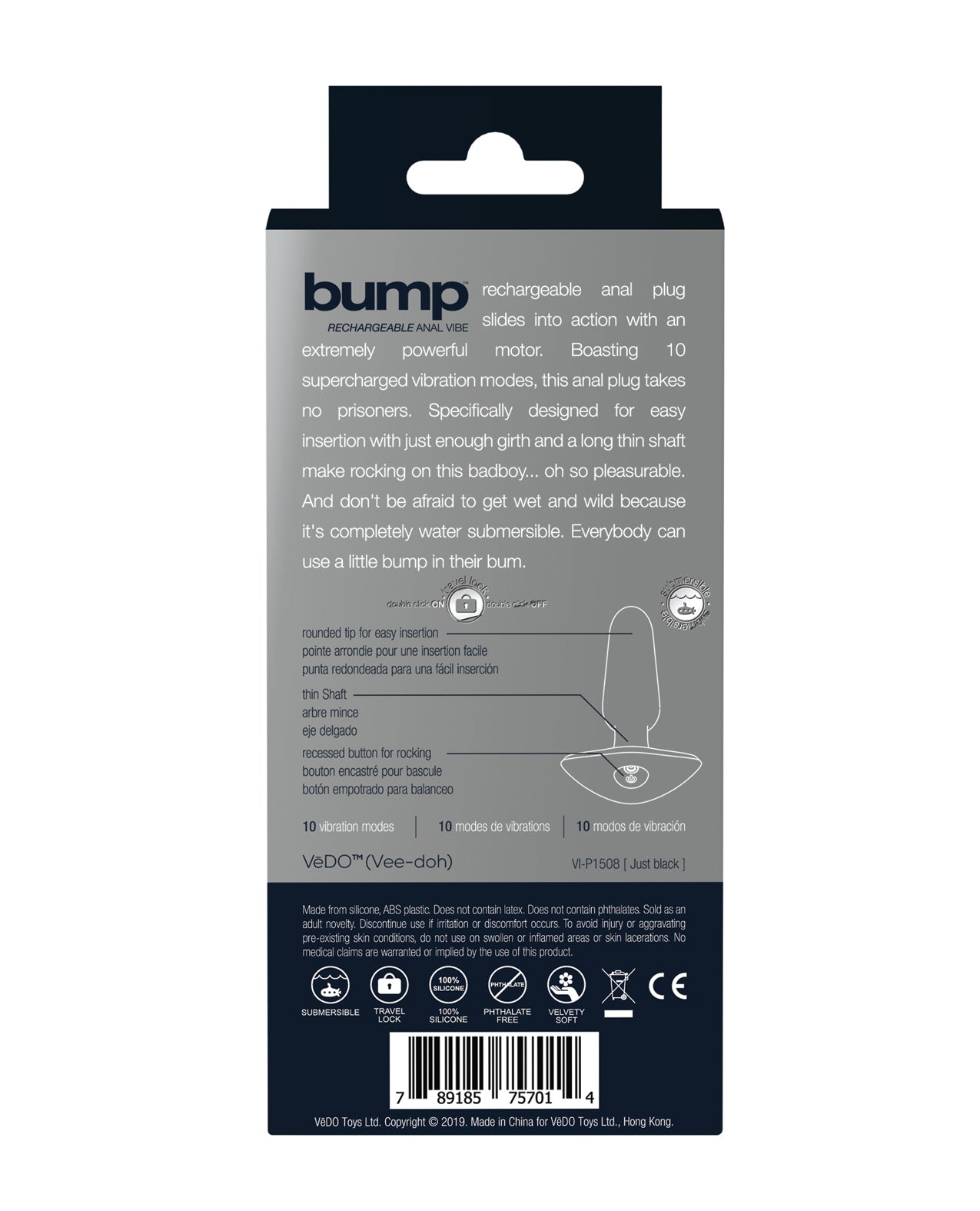 VeDO Bump Genopladelig Anal Vibrator - Bare Sort