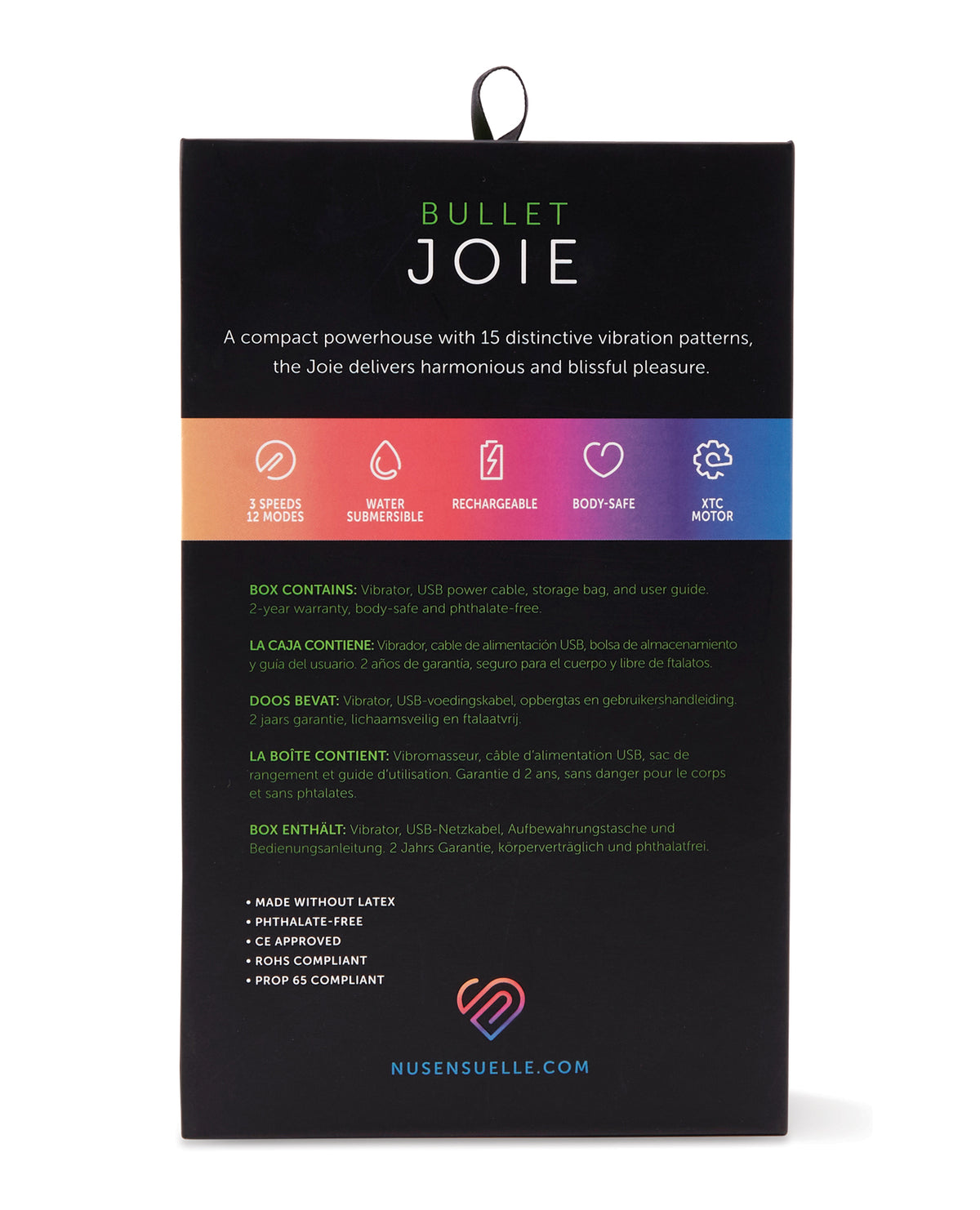 Nu Sensuelle Joie Bullet 15 funktioner - sort